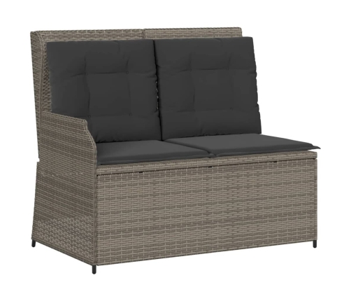 Set de muebles de jardín 5 pzas y cojines ratán sintético gris