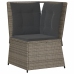 Set de muebles de jardín 5 pzas y cojines ratán sintético gris