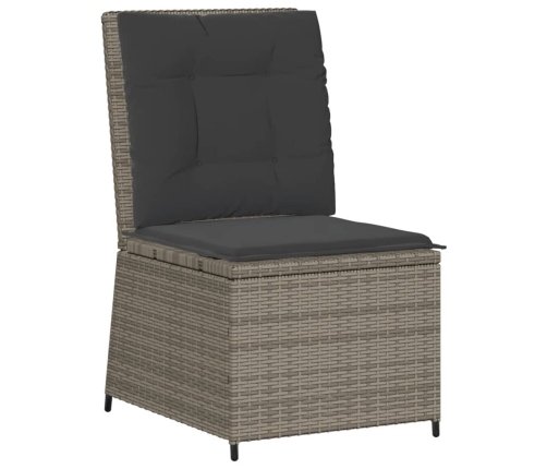 Set de muebles de jardín 5 pzas y cojines ratán sintético gris