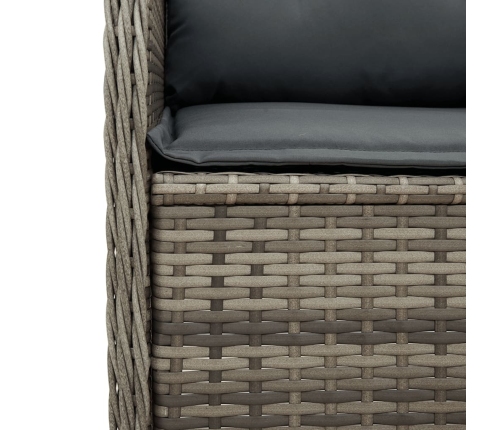 Set de muebles de jardín 5 pzas y cojines ratán sintético gris