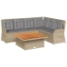 Set muebles de jardín 5 pzas con cojines ratán sintético beige