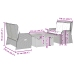 Set muebles de jardín 3 piezas y cojines ratán sintético beige