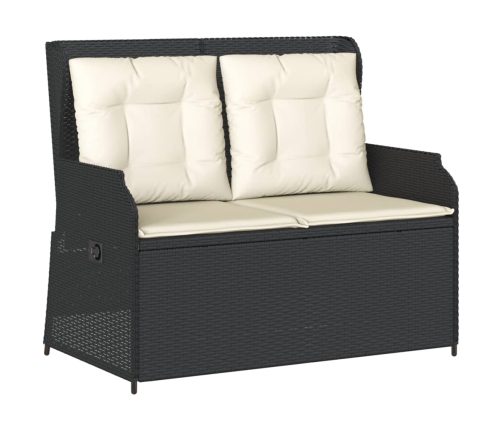 Set de muebles de jardín 3 pzas y cojines ratán sintético negro