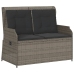 Set de muebles de jardín 3 pzas y cojines ratán sintético gris