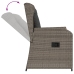 Set de muebles de jardín 3 pzas y cojines ratán sintético gris