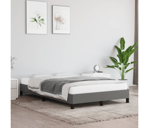 Estructura de cama sin colchón tela gris oscuro 120x190 cm