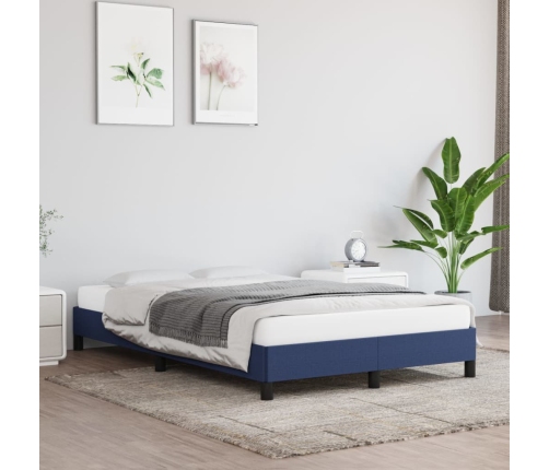 Estructura de cama sin colchón tela azul 120x190 cm