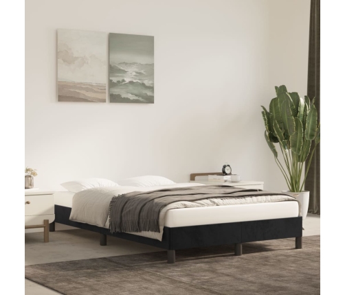 Estructura de cama sin colchón terciopelo negro 120x190 cm