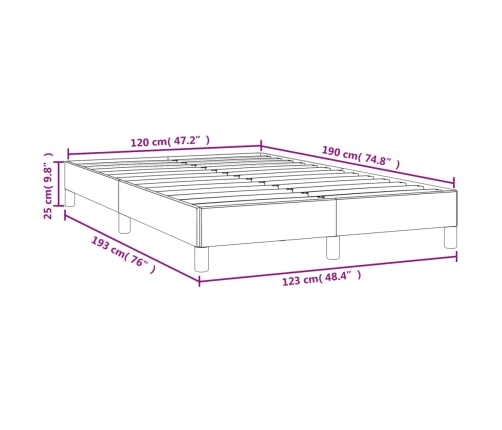 Estructura de cama sin colchón terciopelo negro 120x190 cm