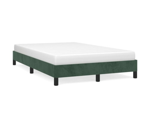 Estructura cama sin colchón terciopelo verde oscuro 120x190cm