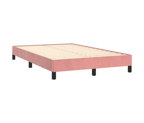 Estructura de cama sin colchón terciopelo rosa 120x190 cm