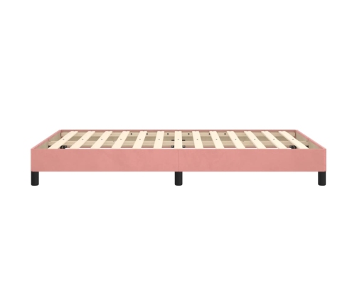 Estructura de cama sin colchón terciopelo rosa 120x190 cm