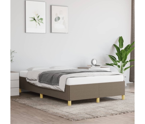 Estructura de cama sin colchón tela gris taupe 120x190 cm