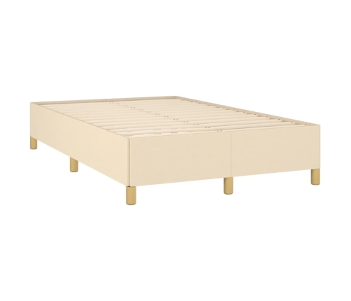 Estructura de cama sin colchón tela crema 120x190 cm