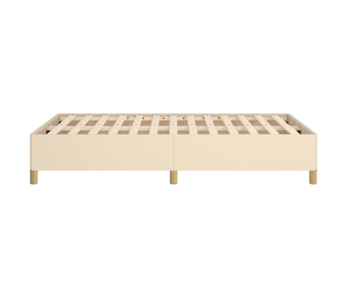 Estructura de cama sin colchón tela crema 120x190 cm