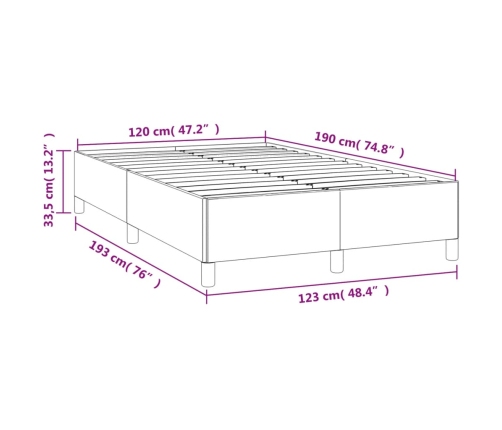 Estructura de cama sin colchón tela crema 120x190 cm