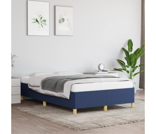 vidaXL Estructura de cama tela azul 120x190 cm