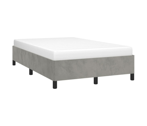 Estructura de cama sin colchón terciopelo gris claro 120x190 cm