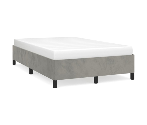 Estructura de cama sin colchón terciopelo gris claro 120x190 cm