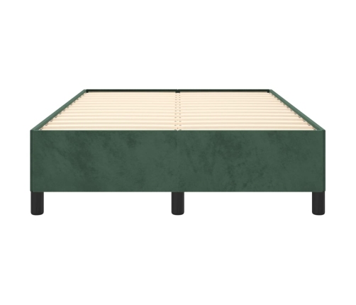 Estructura cama sin colchón terciopelo verde oscuro 120x190cm