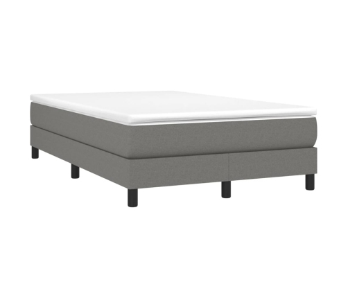 Cama box spring con colchón tela gris oscuro 120x190 cm