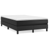 Cama box spring con colchón cuero sintético negro 120x190 cm