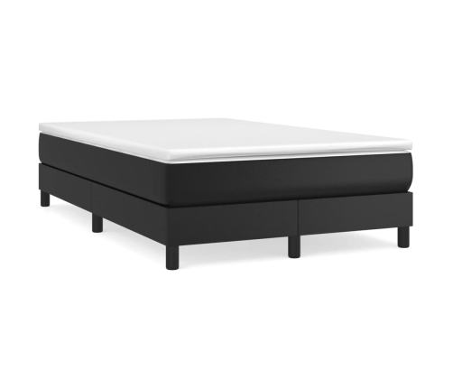 Cama box spring con colchón cuero sintético negro 120x190 cm