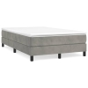 Cama box spring con colchón terciopelo gris claro 120x190 cm