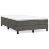 Cama box spring con colchón terciopelo gris oscuro 120x190 cm