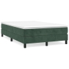 Cama box spring con colchón terciopelo verde oscuro 120x190 cm