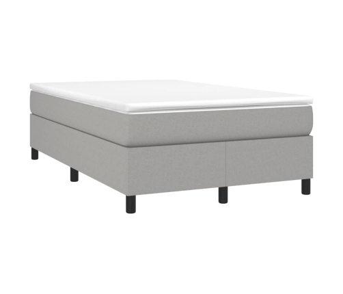 Cama box spring con colchón tela gris claro 120x190 cm