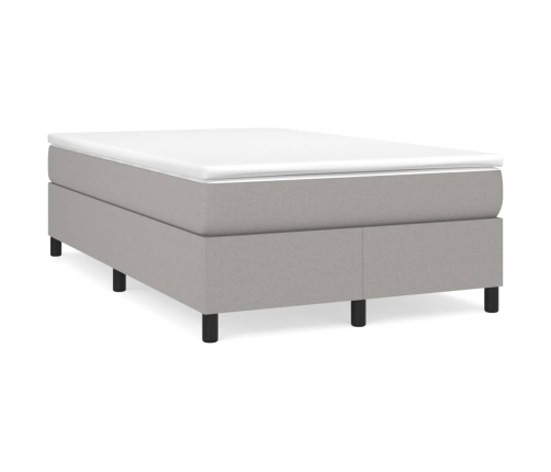 Cama box spring con colchón tela gris claro 120x190 cm