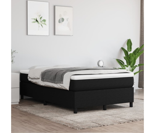 Cama box spring con colchón tela negro 120x190 cm