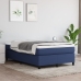 Cama box spring con colchón tela azul 120x190 cm