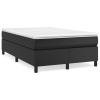 Cama box spring con colchón cuero sintético negro 120x190 cm