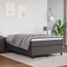 Cama box spring con colchón cuero sintético gris 120x190 cm