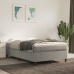 Cama box spring con colchón terciopelo gris claro 120x190 cm