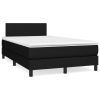 Cama box spring con colchón tela negro 120x190 cm