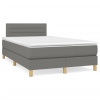 Cama box spring con colchón tela gris oscuro 120x190 cm