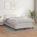 Cama box spring con colchón cuero sintético blanco 120x190 cm