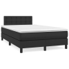 Cama box spring con colchón cuero sintético negro 120x190 cm