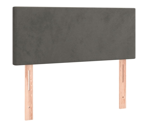Cama box spring con colchón terciopelo gris oscuro 120x190 cm