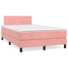 Cama box spring con colchón terciopelo rosa 120x190 cm