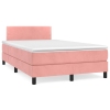 Cama box spring con colchón terciopelo rosa 120x190 cm