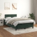 Cama box spring con colchón terciopelo verde oscuro 120x190 cm