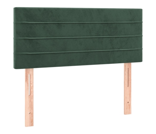 Cama box spring con colchón terciopelo verde oscuro 120x190 cm