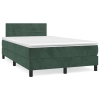 Cama box spring con colchón terciopelo verde oscuro 120x190 cm