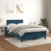 Cama box spring con colchón terciopelo azul oscuro 120x190 cm