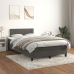 Cama box spring con colchón terciopelo gris oscuro 120x190 cm