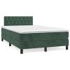 Cama box spring con colchón terciopelo verde oscuro 120x190 cm